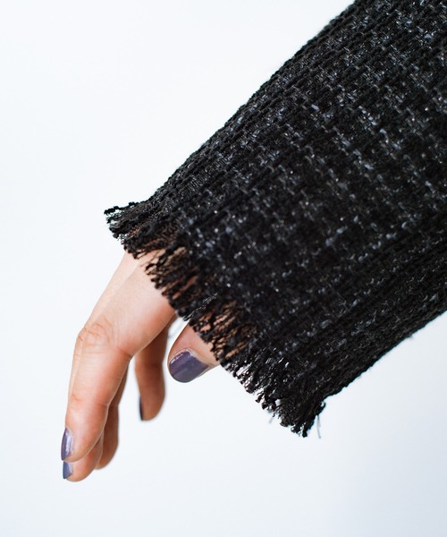 haco!（ハコ）の「きっちりと普段づかいの両立可能！　しっかり使えてちゃんと華やぐツイードジャケット〈日々グッジョ部’s idea〉（その他アウター・レディース・ブラック・MEDIUM/SMALL/X-LARGE/LARGE）」の20枚目の写真