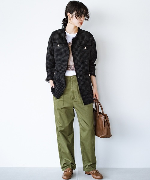 haco!（ハコ）の「きっちりと普段づかいの両立可能！　しっかり使えてちゃんと華やぐツイードジャケット〈日々グッジョ部’s idea〉（その他アウター・レディース・ブラック・MEDIUM/SMALL/X-LARGE/LARGE）」の13枚目の写真