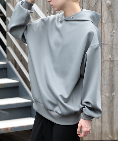 SETUP7（セットアップセブン）の「men's FUDGE 11月号掲載アイテム！【SETUP7】Super smooth cardboard Hoodie ダンボールスウェットフーディパーカー（パーカー・メンズ・ベージュ/グレー/アイボリー/ブラック・M/L/XL）」の9枚目の写真