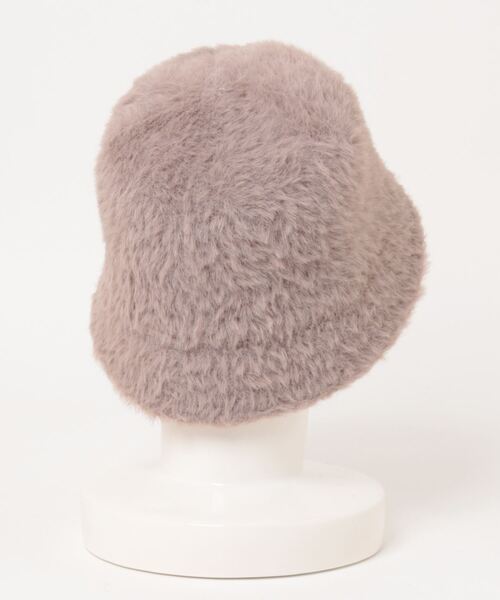 polcadot（ポルカドット）の「SHAGGY THERMO BUCKET HAT／ライクアンゴラファー シャギーハット（ハット・レディース・ブラック/ベージュ/アイボリー・FREE）」の4枚目の写真