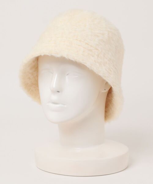 polcadot（ポルカドット）の「SHAGGY THERMO BUCKET HAT／ライクアンゴラファー シャギーハット（ハット・レディース・ブラック/ベージュ/アイボリー・FREE）」の11枚目の写真