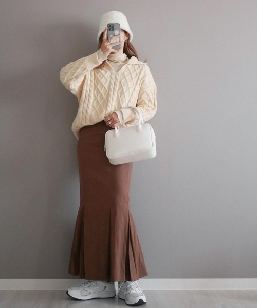 polcadot（ポルカドット）の「SHAGGY THERMO BUCKET HAT／ライクアンゴラファー シャギーハット（ハット・レディース・ブラック/ベージュ/アイボリー・FREE）」の18枚目の写真