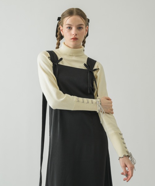 satin ribbon onepiece/サテンリボンキャミワンピース【Sサイズ