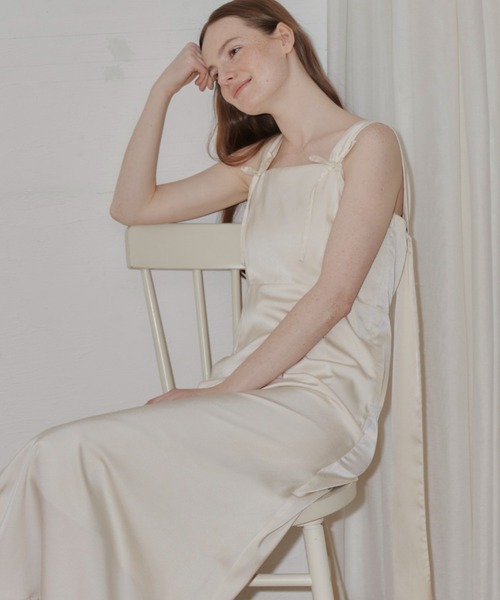 satin ribbon onepiece/サテンリボンキャミワンピース【Sサイズ展開