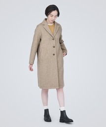 新品 無印良品 再生ウール混　チェスターコート　ライトベージュ Mサイズ 無印良品（ムジルシリョウヒン）の「再生ウール混チェスター