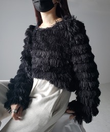 me+em select(~[ZNg)́y Scolor zVM[tFU[tWI[o[gbvX ^shaggy feather fringe over tops(̑gbvX)