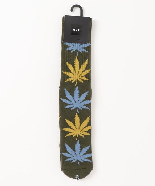HUF（ハフ）の「【HUF】ハフ PLANTLIFE REPEAT SOCK  クルーソックス SK00686（ソックス/靴下・レディース・ブラック/オリーブ・FREE）」の2枚目の写真