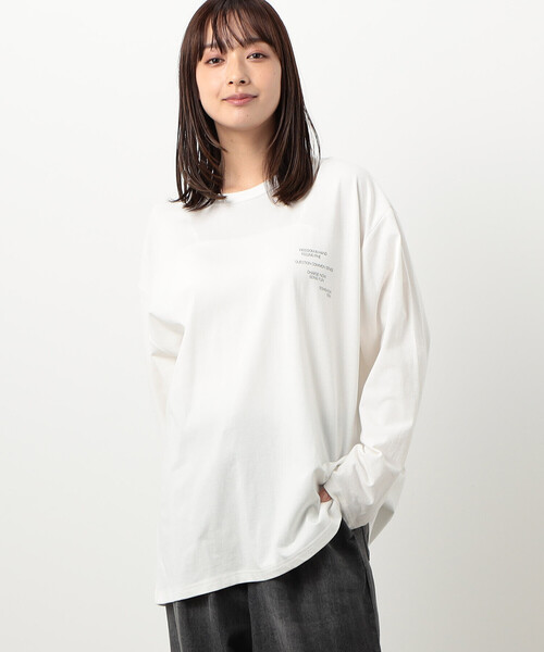 Purple&Yellow(パープルアンドイエロー)の「メッセージプリントロング長袖Tシャツ(Tシャツ/カットソー・メンズ・ホワイト/マスタード/ブラック・SMALL/MEDIUM/LARGE)」の8枚目の写真