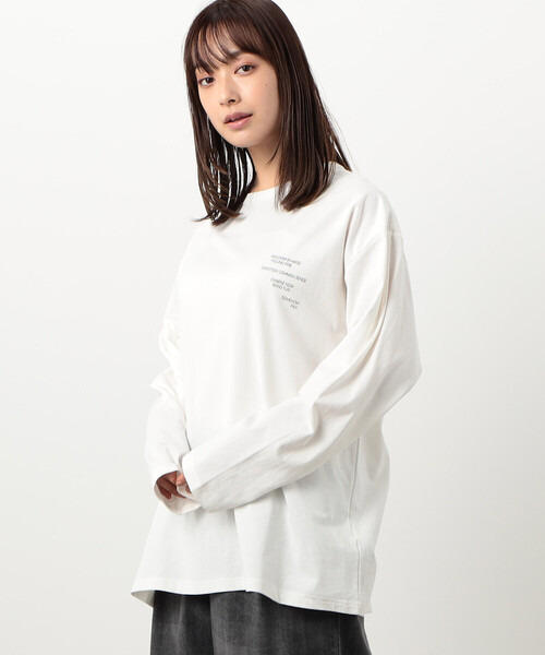 Purple&Yellow(パープルアンドイエロー)の「メッセージプリントロング長袖Tシャツ(Tシャツ/カットソー・メンズ・ホワイト/マスタード/ブラック・SMALL/MEDIUM/LARGE)」の9枚目の写真