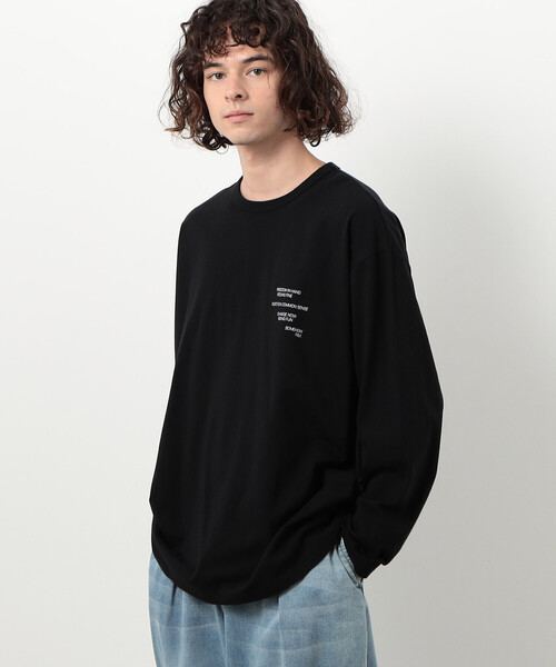 Purple&Yellow(パープルアンドイエロー)の「メッセージプリントロング長袖Tシャツ(Tシャツ/カットソー・メンズ・ホワイト/マスタード/ブラック・SMALL/MEDIUM/LARGE)」の12枚目の写真