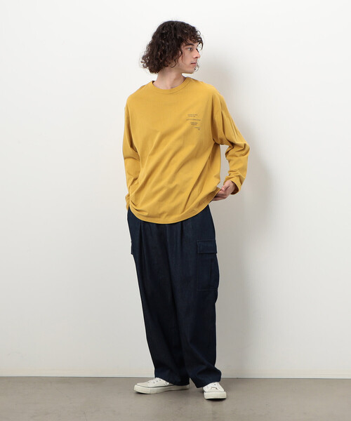 Purple&Yellow(パープルアンドイエロー)の「メッセージプリントロング長袖Tシャツ(Tシャツ/カットソー・メンズ・ホワイト/マスタード/ブラック・SMALL/MEDIUM/LARGE)」の16枚目の写真