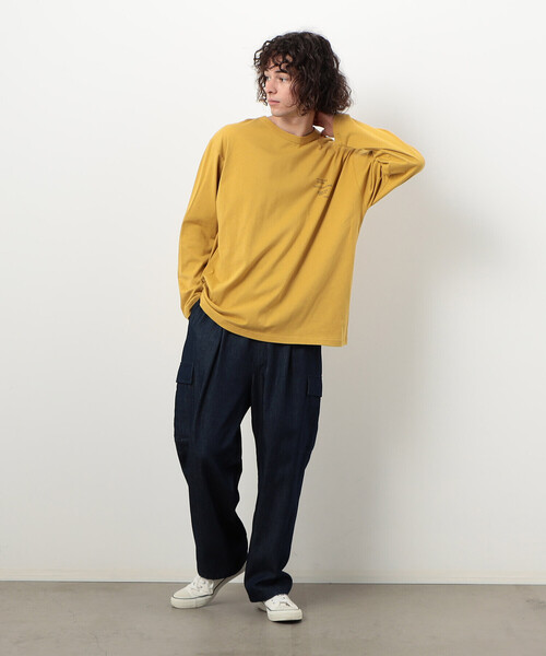 Purple&Yellow(パープルアンドイエロー)の「メッセージプリントロング長袖Tシャツ(Tシャツ/カットソー・メンズ・ホワイト/マスタード/ブラック・SMALL/MEDIUM/LARGE)」の17枚目の写真