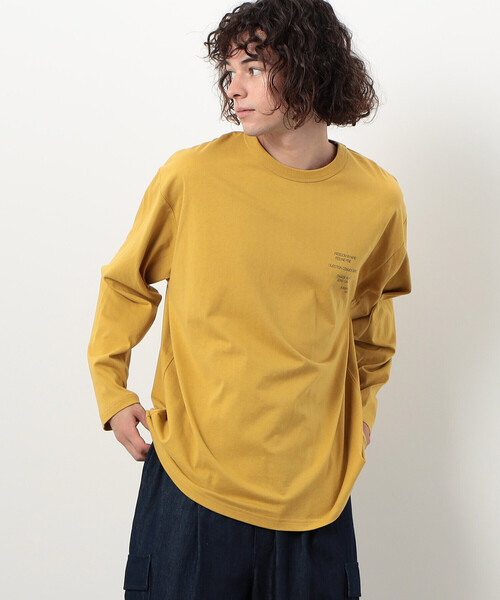 Purple&Yellow(パープルアンドイエロー)の「メッセージプリントロング長袖Tシャツ(Tシャツ/カットソー・メンズ・ホワイト/マスタード/ブラック・SMALL/MEDIUM/LARGE)」の18枚目の写真