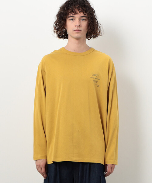 Purple&Yellow(パープルアンドイエロー)の「メッセージプリントロング長袖Tシャツ(Tシャツ/カットソー・メンズ・ホワイト/マスタード/ブラック・SMALL/MEDIUM/LARGE)」の22枚目の写真
