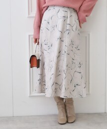 couture brooch | 起毛コールフラワープリントスカート(スカート)