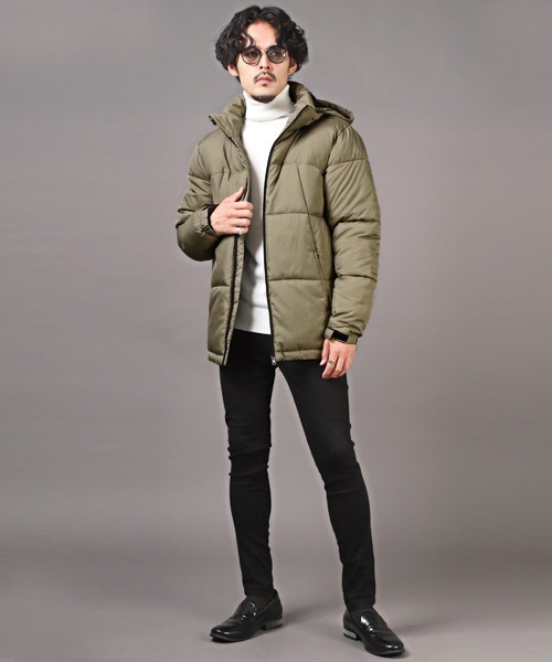 LUXSTYLE(ラグスタイル)の「中綿切替ジャケット(ブルゾン・メンズ・ホワイト×ブラック/ベージュ/ブラック×グリーン/ブラック・L/M/XL)」の9枚目の写真