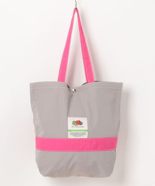 FRUIT OF THE LOOM（フルーツオブザルーム）の「【FRUIT OF THE LOOM】ナイロントートバッグ Lサイズ（トートバッグ・メンズ・レッド/グリーン/グレー/ブルー/ブラック/アイボリー/杢グレー/チャコールグレー/ピンク/ミント/ネイビー/オリーブ/カーキ/ブルーグレー/バイオレット・FREE）」の4枚目の写真