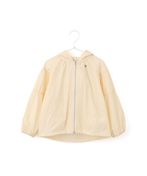 MAKE YOUR DAY(メイクユアデイ)の「ぽわん袖のナイロンパーカー■80~140cm(ナイロンジャケット・キッズ・オレンジ/サックスブルー/アイボリー・100/80/120/140/110/130/90)」の2枚目の写真