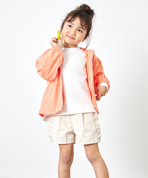 MAKE YOUR DAY(メイクユアデイ)の「ぽわん袖のナイロンパーカー■80~140cm(ナイロンジャケット・キッズ・オレンジ/サックスブルー/アイボリー・100/80/120/140/110/130/90)」の7枚目の写真