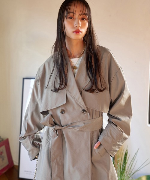 VIS(ビス)の「マルチWAYミドル丈ジレトレンチ(トレンチコート・レディース・グリーン系その他2/ベージュ・FREE)」の3枚目の写真