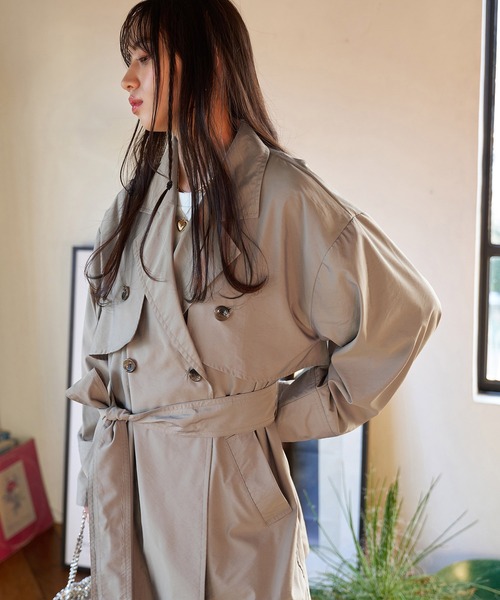 VIS(ビス)の「マルチWAYミドル丈ジレトレンチ(トレンチコート・レディース・グリーン系その他2/ベージュ・FREE)」の4枚目の写真