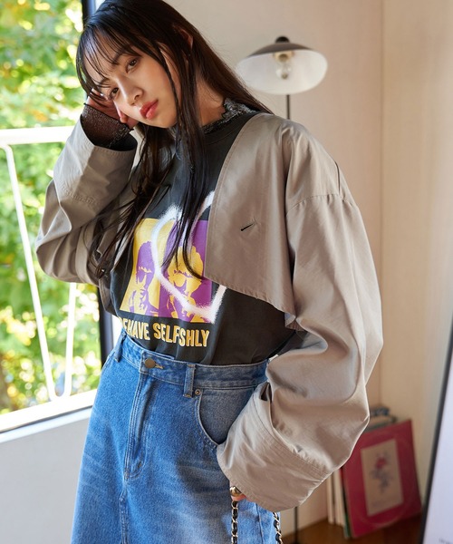 VIS(ビス)の「マルチWAYミドル丈ジレトレンチ(トレンチコート・レディース・グリーン系その他2/ベージュ・FREE)」の11枚目の写真