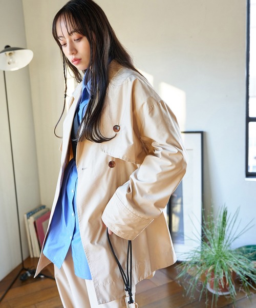 VIS(ビス)の「マルチWAYミドル丈ジレトレンチ(トレンチコート・レディース・グリーン系その他2/ベージュ・FREE)」の15枚目の写真