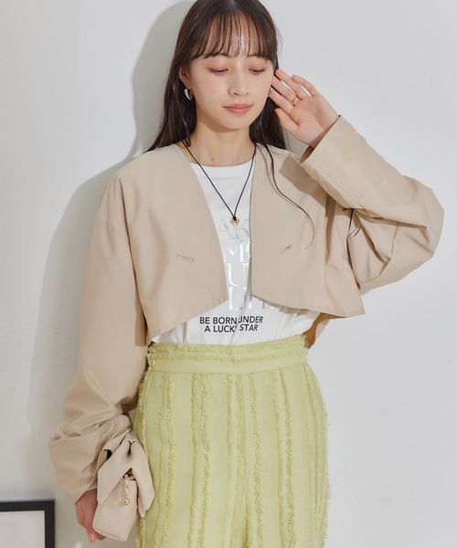 VIS(ビス)の「マルチWAYミドル丈ジレトレンチ(トレンチコート・レディース・グリーン系その他2/ベージュ・FREE)」の22枚目の写真