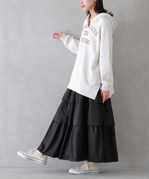 n'OrLABEL(ノアールレーベル)の「『3段ティアードスカート』(スカート・レディース・アイボリー/ブラック・FREE)」の10枚目の写真