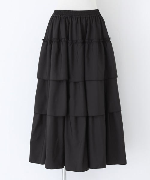 n'OrLABEL(ノアールレーベル)の「『3段ティアードスカート』(スカート・レディース・アイボリー/ブラック・FREE)」の11枚目の写真