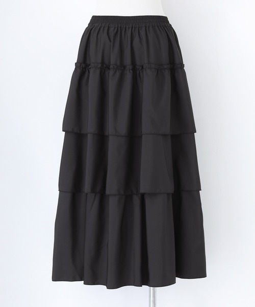 n'OrLABEL(ノアールレーベル)の「『3段ティアードスカート』(スカート・レディース・アイボリー/ブラック・FREE)」の13枚目の写真
