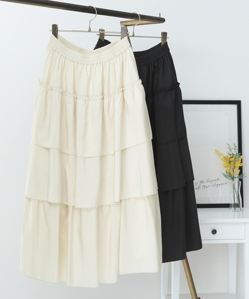 n'OrLABEL(ノアールレーベル)の「『3段ティアードスカート』(スカート・レディース・アイボリー/ブラック・FREE)」の21枚目の写真