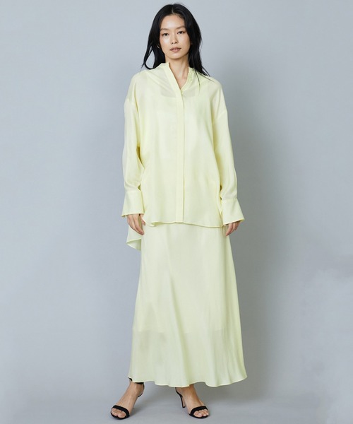 1er Arrondissement(プルミエアロンディスモン)の「キュプラフィブリルスタンドカラーシャツ(シャツ/ブラウス・レディース・イエロー/ブラック/グレー・38/36)」の10枚目の写真