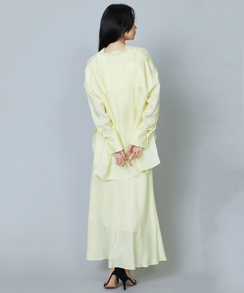 1er Arrondissement(プルミエアロンディスモン)の「キュプラフィブリルスタンドカラーシャツ(シャツ/ブラウス・レディース・イエロー/ブラック/グレー・38/36)」の12枚目の写真