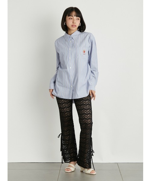 LILY BROWN（リリーブラウン）の「パイピングレースカットパンツ（その他パンツ・レディース・ブラック/アイボリー/オレンジ・FREE）」の5枚目の写真