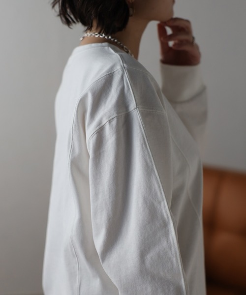 Bonjour Sagan(ボンジュールサガン)の「ラウンドシルエットトップス(Tシャツ/カットソー・レディース・ライトベージュ/チャコールグレー/ホワイト・FREE)」の9枚目の写真