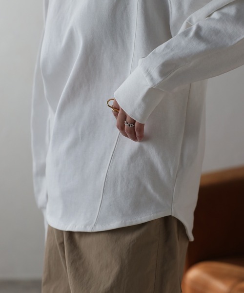 Bonjour Sagan(ボンジュールサガン)の「ラウンドシルエットトップス(Tシャツ/カットソー・レディース・ライトベージュ/チャコールグレー/ホワイト・FREE)」の10枚目の写真