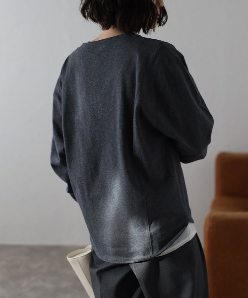 Bonjour Sagan(ボンジュールサガン)の「ラウンドシルエットトップス(Tシャツ/カットソー・レディース・ライトベージュ/チャコールグレー/ホワイト・FREE)」の14枚目の写真