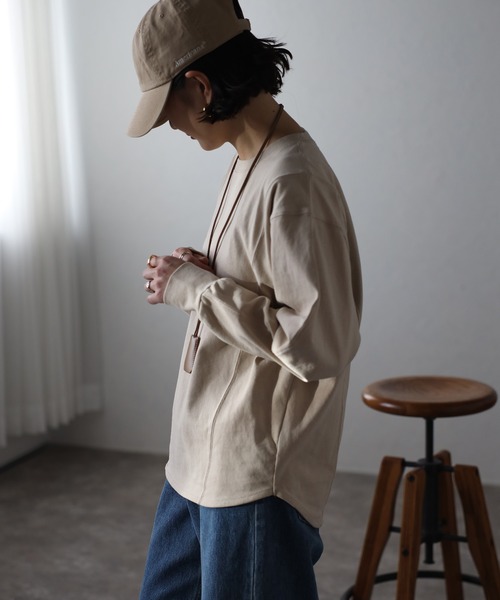 Bonjour Sagan(ボンジュールサガン)の「ラウンドシルエットトップス(Tシャツ/カットソー・レディース・ライトベージュ/チャコールグレー/ホワイト・FREE)」の19枚目の写真
