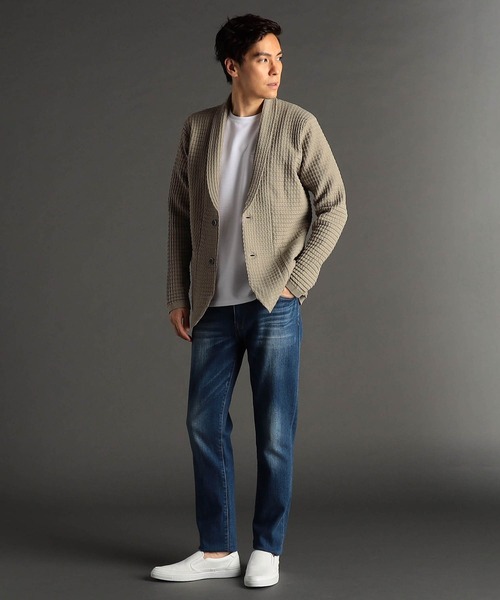 MONSIEUR NICOLE（ムッシュニコル）の「リンクスジャカード ショールカラーカーディガン（ニット/セーター・メンズ・ライトグリーン/グレー/ブラック/ネイビー/ベージュ・MEDIUM/LARGE/X-LARGE）」の21枚目の写真