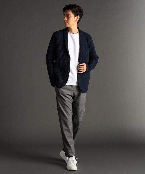 MONSIEUR NICOLE（ムッシュニコル）の「リンクスジャカード ショールカラーカーディガン（ニット/セーター・メンズ・ライトグリーン/グレー/ブラック/ネイビー/ベージュ・MEDIUM/LARGE/X-LARGE）」の22枚目の写真