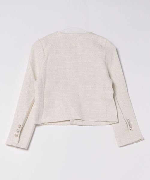 Ritzy（リッツィー）の「ノーカラー ツィードジャケット（ノーカラージャケット・レディース・ホワイト/ブラック・M/L/XL）」の3枚目の写真