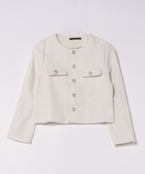 Ritzy（リッツィー）の「ノーカラー ツィードジャケット（ノーカラージャケット・レディース・ホワイト/ブラック・M/L/XL）」の11枚目の写真