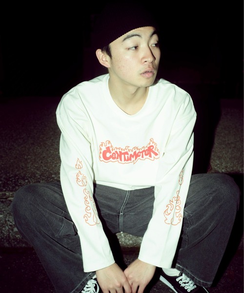 centimeter(センチメーター)の「Flame logo pigment long tee(Tシャツ/カットソー・メンズ・サックスブルー/ブラック/キナリ・LARGE/MEDIUM/X-LARGE)」の4枚目の写真