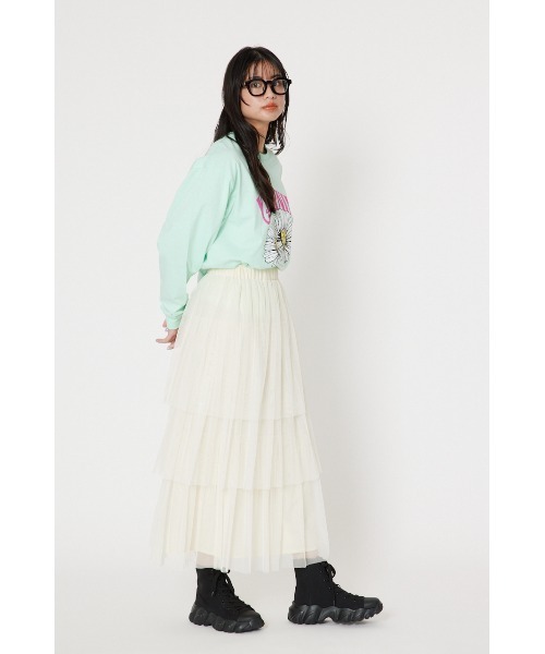 即完売品✨️ ロデオクラウンズ　ティアードオーバーオールスカート M RODEO CROWNS WIDE BOWL | ティアードサロペットスカート