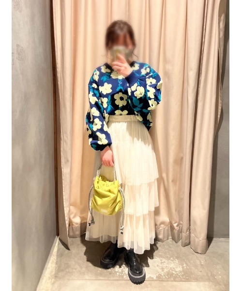 RODEO CROWNS WIDE BOWL（ロデオクラウンズワイドボウル）の「チュールティアードスカート（スカート・レディース・ミント/ブラック/アイボリー・FREE）」の21枚目の写真