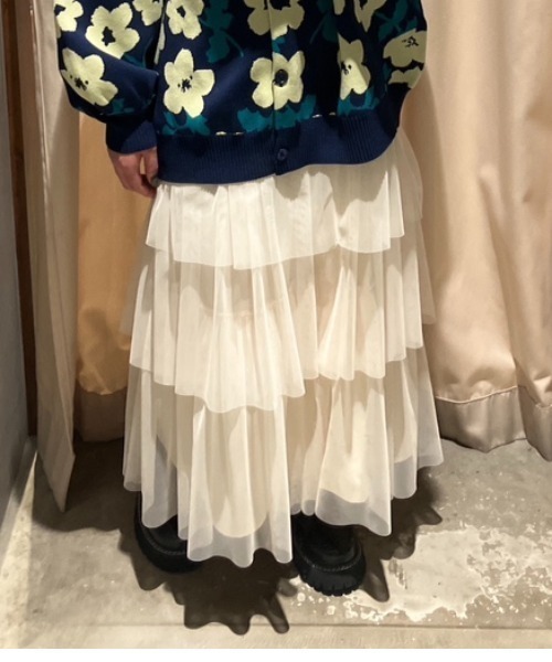 RODEO CROWNS WIDE BOWL（ロデオクラウンズワイドボウル）の「チュールティアードスカート（スカート・レディース・ミント/ブラック/アイボリー・FREE）」の22枚目の写真