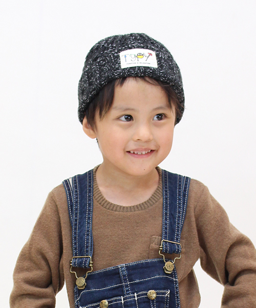 CIAOPANIC TYPY(チャオパニックティピー)の「キッズケーブルニットワッチ(ニットキャップ/ビーニー・キッズ・ブラック/グレー/ネイビー/その他21/ワインレッド/チャコールグレー・FREE)」の1枚目の写真