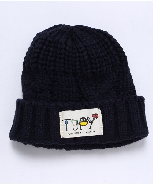CIAOPANIC TYPY(チャオパニックティピー)の「キッズケーブルニットワッチ(ニットキャップ/ビーニー・キッズ・ブラック/グレー/ネイビー/その他21/ワインレッド/チャコールグレー・FREE)」の4枚目の写真