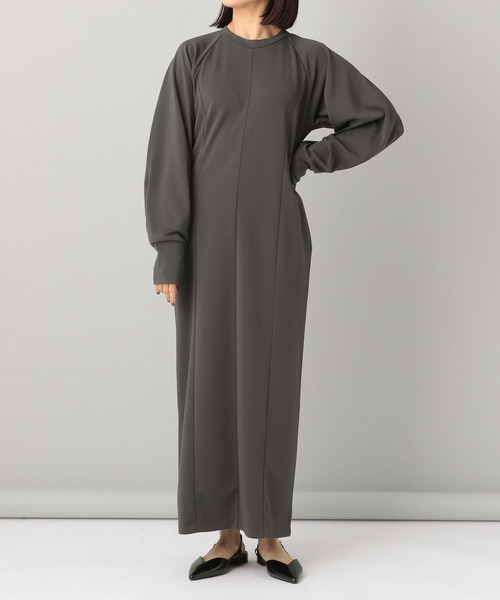 e/rm（イーアールエム）の「【e/rm】ラインフォルムドレス（ワンピース・レディース・ブラック/チャコールグレー/グリーン系その他2・FREE）」の6枚目の写真